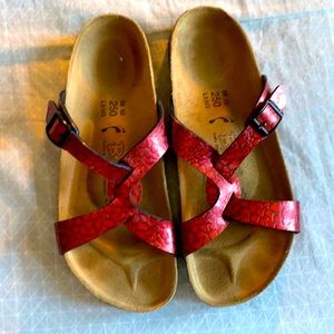Birkenstock Red Metallic